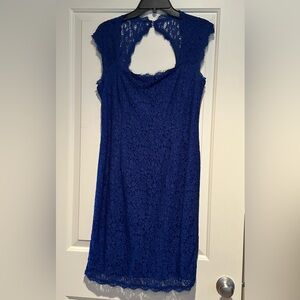 Adrianna Pappel Elegant Blue Lace Dress
